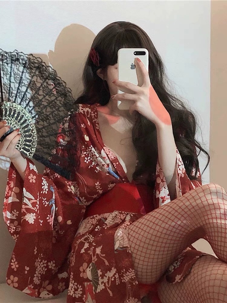 Robe Silk Women - Seks japońskie kimono seksowna bielizna nocna