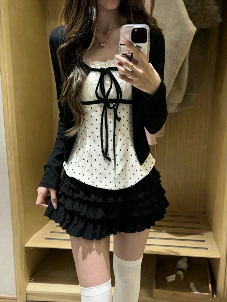 Cami Top Lace - Koreański styl: Zestaw 3-częściowy dla kobiet