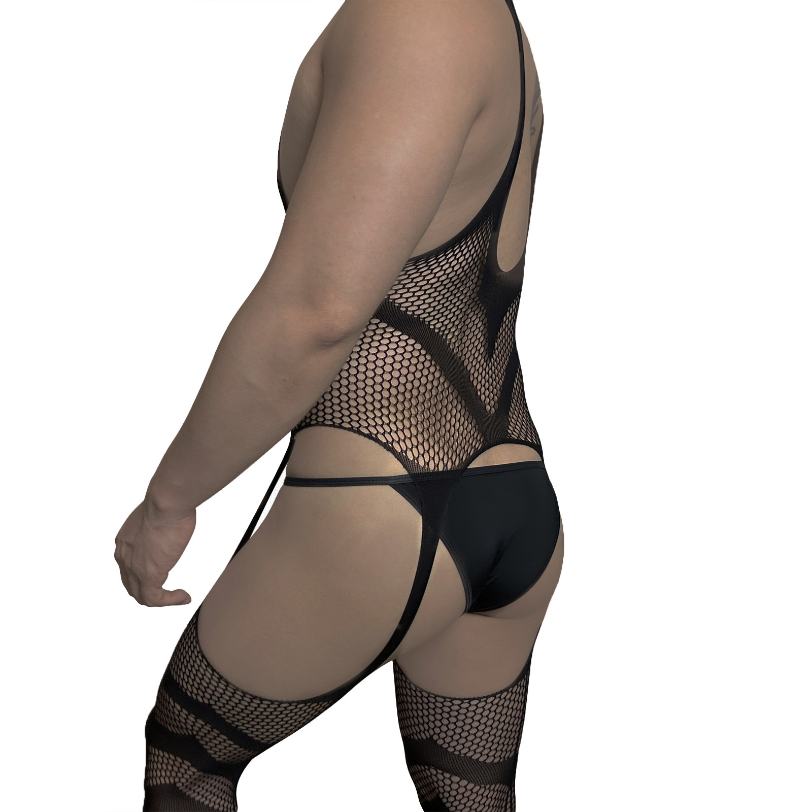 Garter Belt Set - CLEVER-MENMODE mężczyźni seksowne body kabaretki kombinezon
