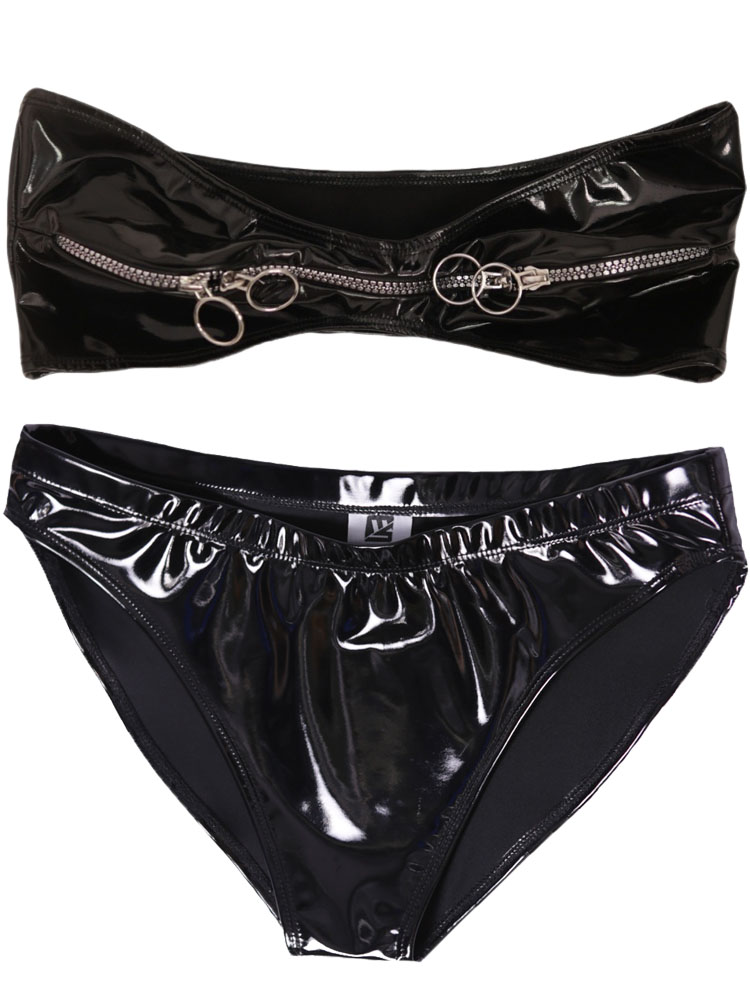 Thong Bikini Women - Zestaw z PVC o efekcie mokrego