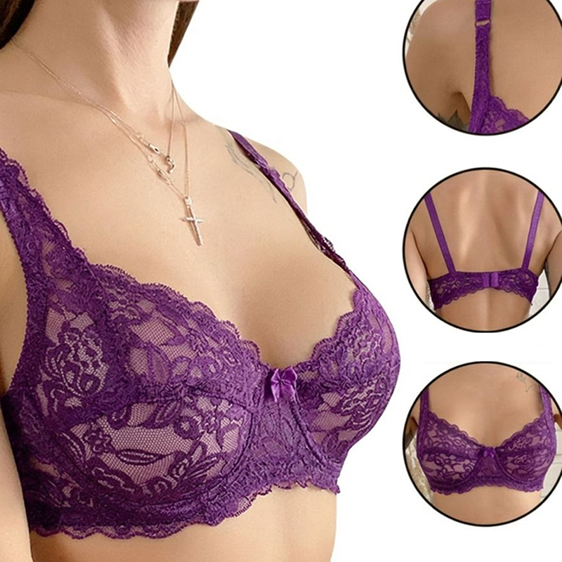 Push Up Bra Padded - Seksowne koronkowe ultracienkie biustonosze damskie bez
